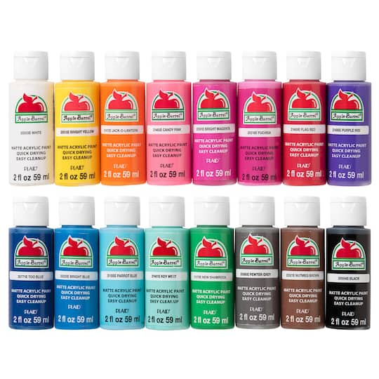 Apple Barrel® Matte Acrylic Craft Paint 16 Color Set